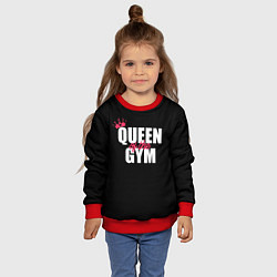 Свитшот детский Queen of the gym - crown, цвет: 3D-красный — фото 2