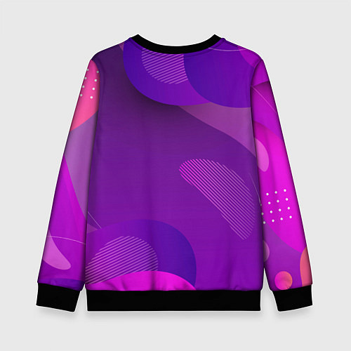 Детский свитшот Модная сова на фиолетовом / 3D-Черный – фото 2