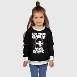 Свитшот детский Кот - только плохие предчувствия, цвет: 3D-белый — фото 2