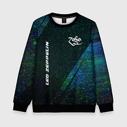 Свитшот детский Led Zeppelin glitch blue, цвет: 3D-черный