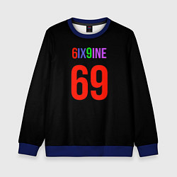 Свитшот детский 6ix9ine logo, цвет: 3D-синий