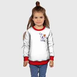 Свитшот детский Милый кот сонный зевает, цвет: 3D-красный — фото 2