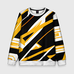 Детский свитшот Жёлто-белые полосы и чёрный фон