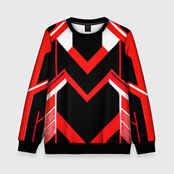 Детский свитшот Красно-белые полосы и чёрный фон