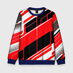 Детский свитшот Красно-белые полосы и чёрный фон