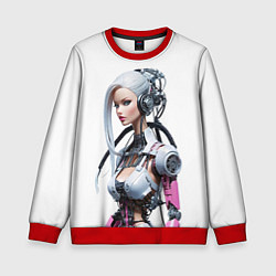 Свитшот детский Cyber warrior Barbie - ai art fantasy, цвет: 3D-красный