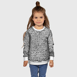 Свитшот детский Серый текстурированный кубики, цвет: 3D-белый — фото 2