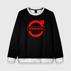 Свитшот детский Volvo red logo auto, цвет: 3D-белый