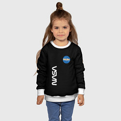 Свитшот детский NASA logo usa space, цвет: 3D-белый — фото 2