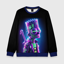 Свитшот детский Bart Simpson cyber ninja - neon glow, цвет: 3D-синий