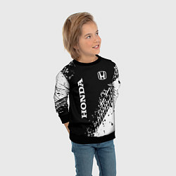 Свитшот детский Хонда: следы от шин, цвет: 3D-черный — фото 2