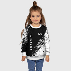 Свитшот детский Инфинити: следы от шин, цвет: 3D-белый — фото 2