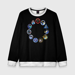 Свитшот детский NASA круг логотипов, цвет: 3D-белый