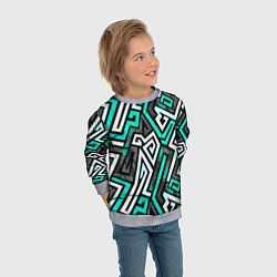 Свитшот детский Разноцветный лабиринт, цвет: 3D-меланж — фото 2