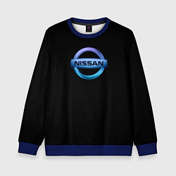 Свитшот детский Nissan logo neon, цвет: 3D-синий