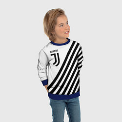 Свитшот детский Ювентус полосы, цвет: 3D-синий — фото 2