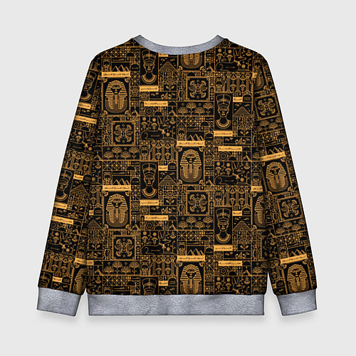 Детский свитшот Египетский орнамент - паттерн / 3D-Меланж – фото 2