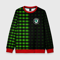 Свитшот детский Skoda pattern geometry, цвет: 3D-красный