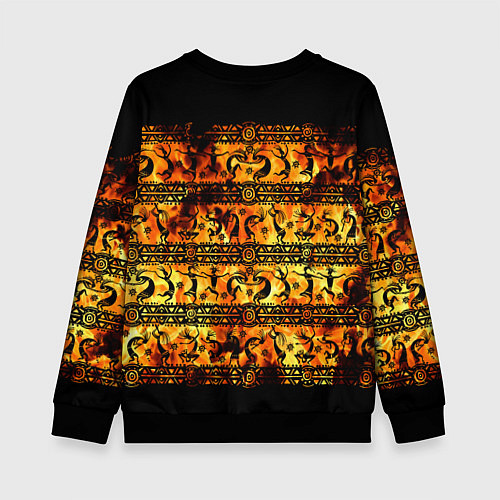 Детский свитшот Кокопелли - танцы в огне / 3D-Черный – фото 2