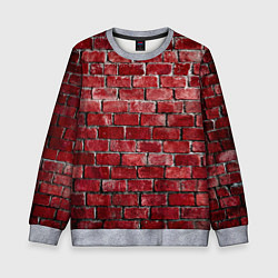 Свитшот детский Текстура красного кирпича, цвет: 3D-меланж