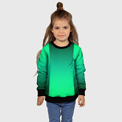 Свитшот детский Яркий зеленый градиентный комбинированный фон, цвет: 3D-черный — фото 2