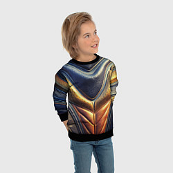 Свитшот детский Футуристический текстурный костюм из кожи, цвет: 3D-черный — фото 2