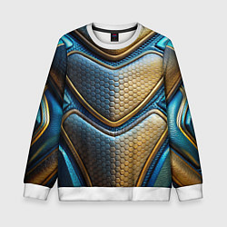 Свитшот детский Объемный футуристический текстурный костюм из кожи, цвет: 3D-белый