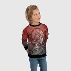 Свитшот детский Гравюра девуша-андроид, цвет: 3D-черный — фото 2