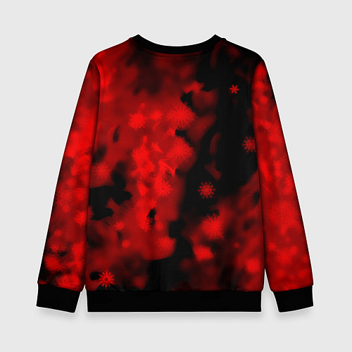 Детский свитшот Among us красный / 3D-Черный – фото 2
