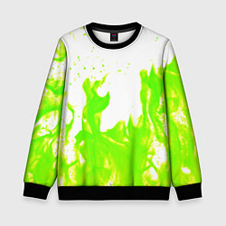Свитшот детский Кислотный огонь, цвет: 3D-черный