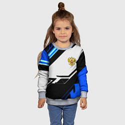 Свитшот детский Россия геометрия текстура, цвет: 3D-меланж — фото 2