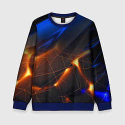 Свитшот детский Синяя абстракция с желтыми плитами, цвет: 3D-синий
