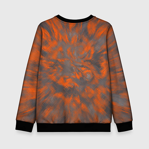 Детский свитшот Татуированная девушка на оранжевом фоне / 3D-Черный – фото 2