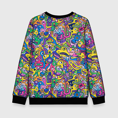 Детский свитшот Рожицы разноцветные / 3D-Черный – фото 2