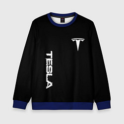 Детский свитшот Tesla logo white