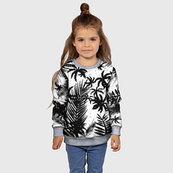 Свитшот детский Чёрно белые пальмы, цвет: 3D-меланж — фото 2