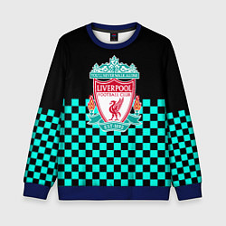 Свитшот детский Liverpool fc sport клетка, цвет: 3D-синий