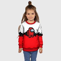 Свитшот детский Among us краски, цвет: 3D-красный — фото 2