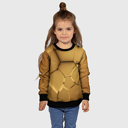 Свитшот детский Золотые неоновые плиты в разломе, цвет: 3D-черный — фото 2