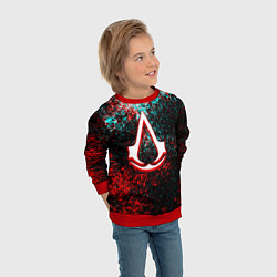 Свитшот детский Assassins Creed logo glitch, цвет: 3D-красный — фото 2