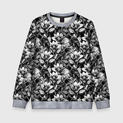 Свитшот детский Вороны в цветах, цвет: 3D-меланж