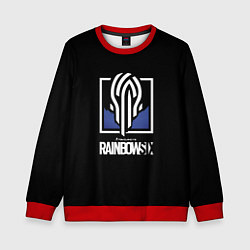 Свитшот детский Rainbow six siege logo, цвет: 3D-красный