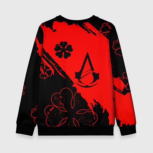 Детский свитшот Assassins Creed logo clewer / 3D-Черный – фото 2