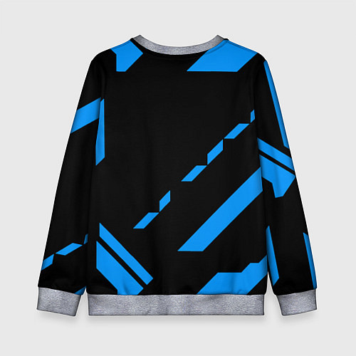 Детский свитшот PUBG blue geometry / 3D-Меланж – фото 2