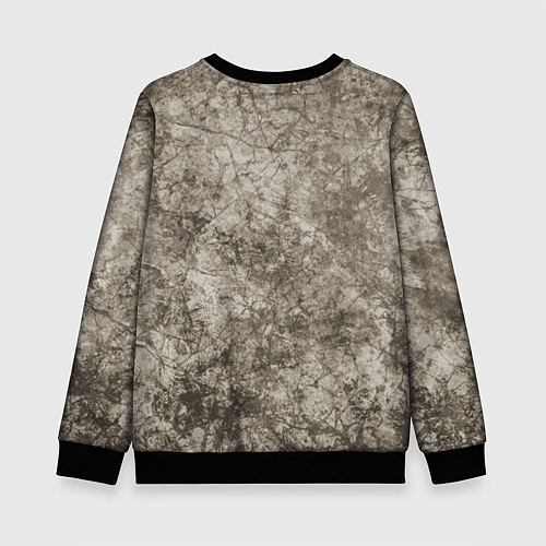 Детский свитшот Абстракция - серый грязный гранж / 3D-Черный – фото 2