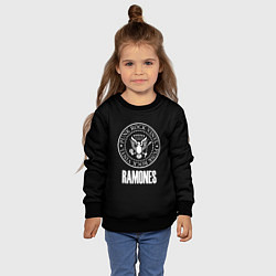 Свитшот детский Ramones rock logo, цвет: 3D-черный — фото 2