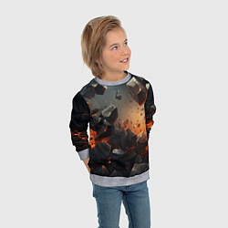 Свитшот детский Эпичный взрыв из камней, цвет: 3D-меланж — фото 2
