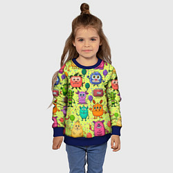Свитшот детский Цветные монстрики, цвет: 3D-синий — фото 2