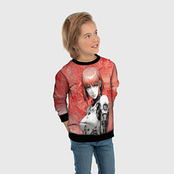 Свитшот детский Девушка-андроид с гетерохромией, цвет: 3D-черный — фото 2