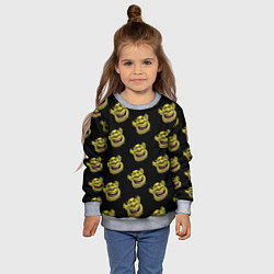 Свитшот детский Паттерн - Шрек, цвет: 3D-меланж — фото 2